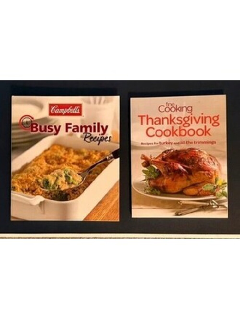 2-Book Cookbook Lot – Campbell's Busy Family Recipes & Thanksgiving Cookbook
